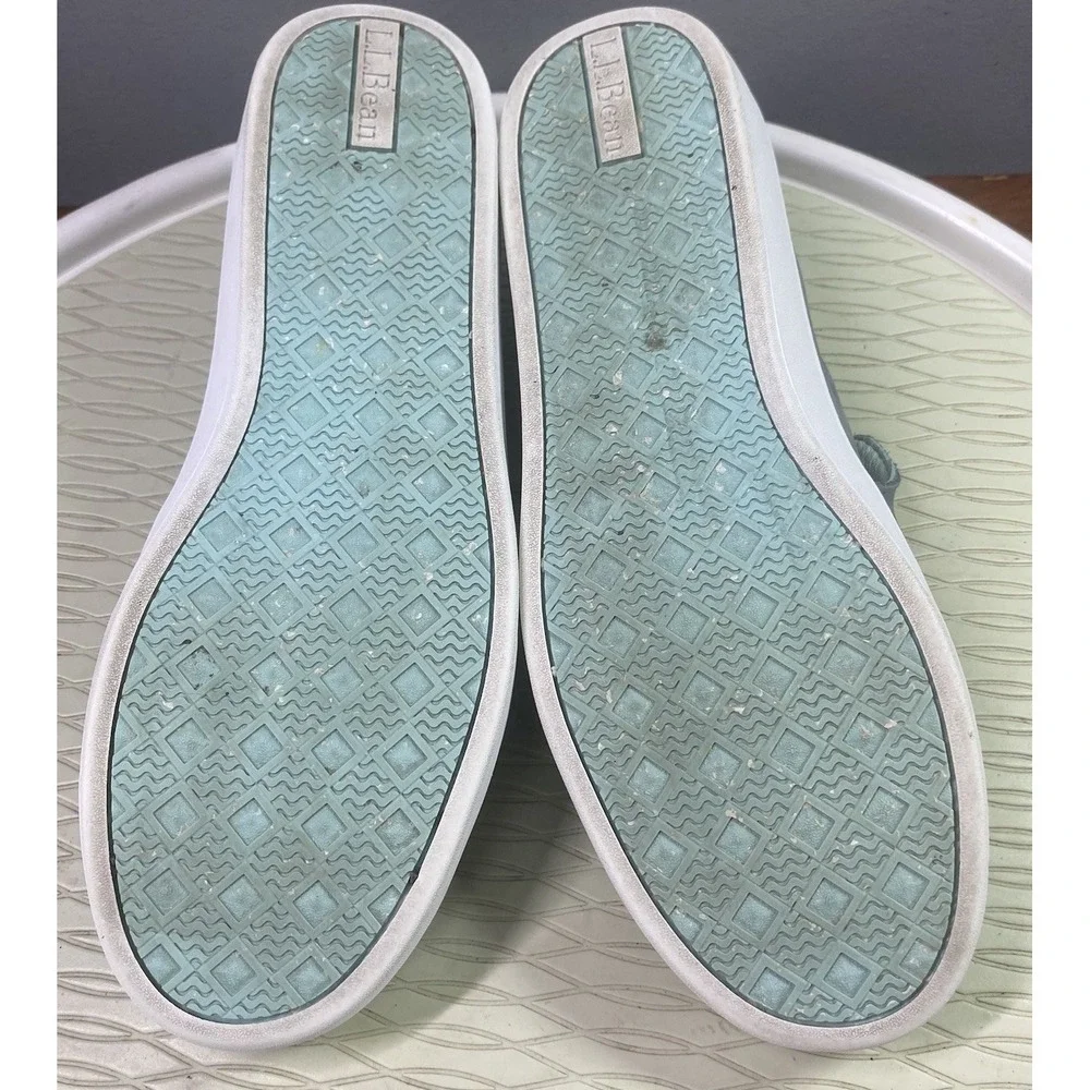 LL Bean Eco Bay‎ Womens Suede Leather Slip-On Shoes Green Comfort Flats 8.5M